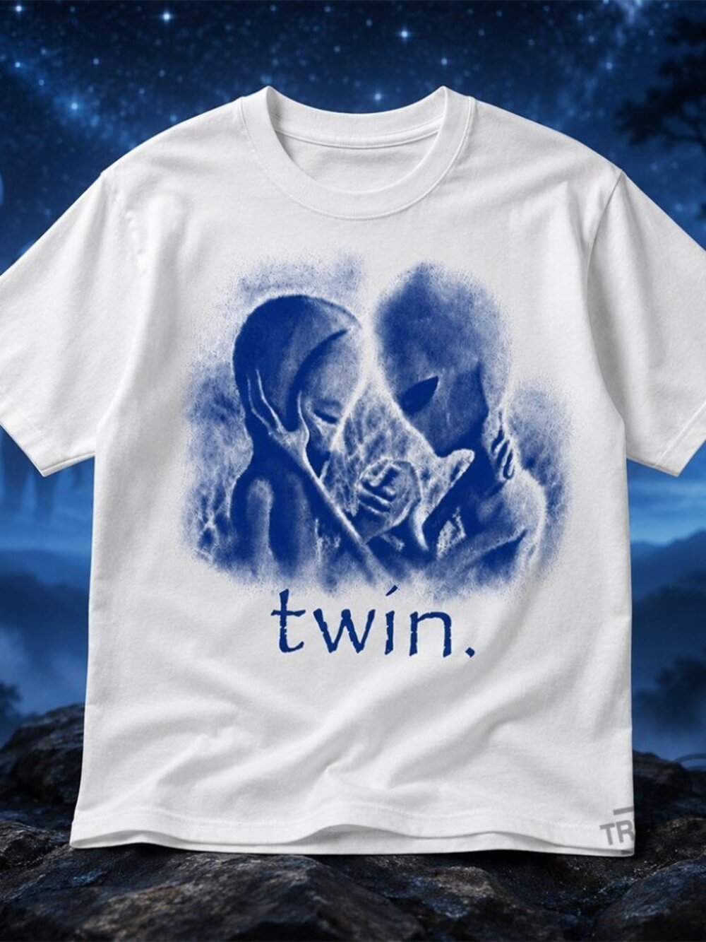 Blue Twin Alien Graphic Shirt 2026